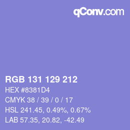 Color code: RGB 131 129 212 | qconv.com