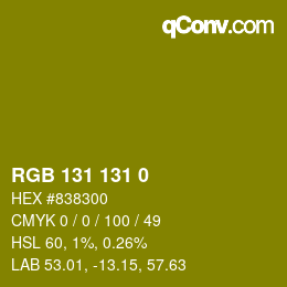 Color code: RGB 131 131 0 | qconv.com