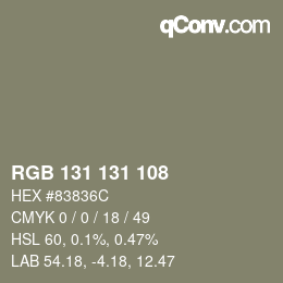 Código de color: RGB 131 131 108 | qconv.com