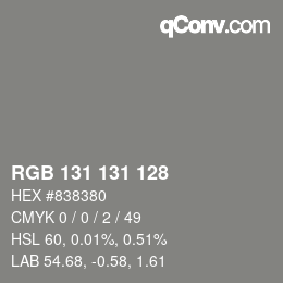 Color code: RGB 131 131 128 | qconv.com