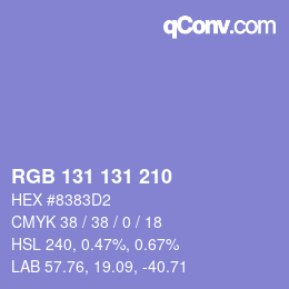 Color code: RGB 131 131 210 | qconv.com
