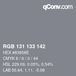 カラーコード: RGB 131 133 142 | qconv.com