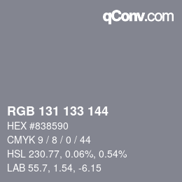 Color code: RGB 131 133 144 | qconv.com