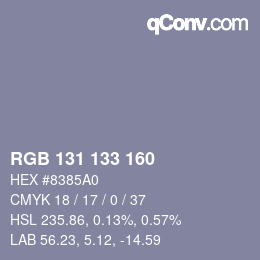 Farbcode: RGB 131 133 160 | qconv.com