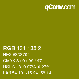 カラーコード: RGB 131 135 2 | qconv.com