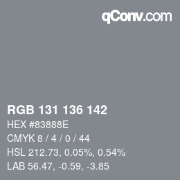 Color code: RGB 131 136 142 | qconv.com