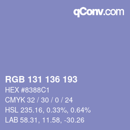 カラーコード: RGB 131 136 193 | qconv.com