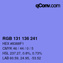 Color code: RGB 131 136 241 | qconv.com