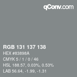 Code couleur: RGB 131 137 138 | qconv.com