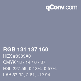 Farbcode: RGB 131 137 160 | qconv.com