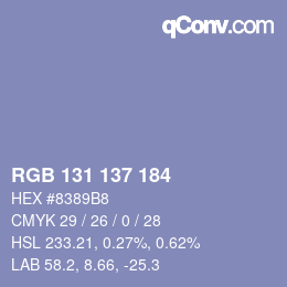 カラーコード: RGB 131 137 184 | qconv.com