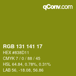 Color code: RGB 131 141 17 | qconv.com