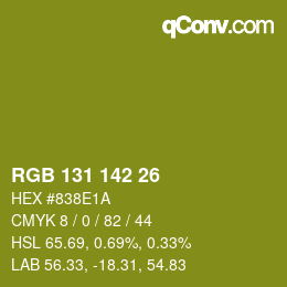 カラーコード: RGB 131 142 26 | qconv.com