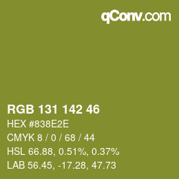 カラーコード: RGB 131 142 46 | qconv.com