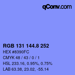 Color code: RGB 131 144.8 252 | qconv.com