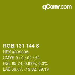 Color code: RGB 131 144 8 | qconv.com