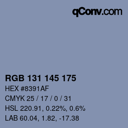 Farbcode: RGB 131 145 175 | qconv.com