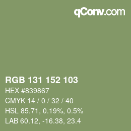 カラーコード: RGB 131 152 103 | qconv.com