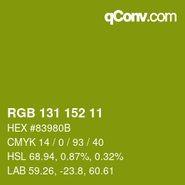 Color code: RGB 131 152 11 | qconv.com