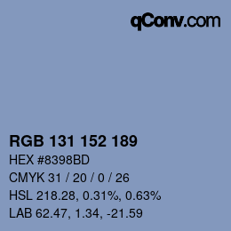 カラーコード: RGB 131 152 189 | qconv.com