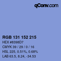 Color code: RGB 131 152 215 | qconv.com