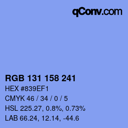 Color code: RGB 131 158 241 | qconv.com