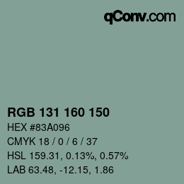 Farbcode: RGB 131 160 150 | qconv.com