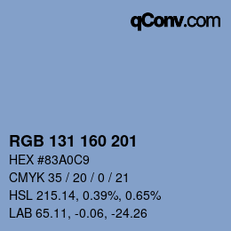 カラーコード: RGB 131 160 201 | qconv.com