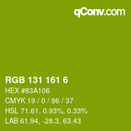 Color code: RGB 131 161 6 | qconv.com