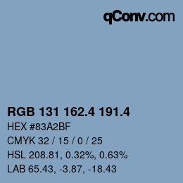 カラーコード: RGB 131 162.4 191.4 | qconv.com
