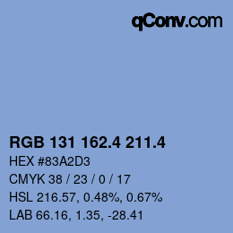 カラーコード: RGB 131 162.4 211.4 | qconv.com