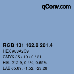 カラーコード: RGB 131 162.8 201.4 | qconv.com
