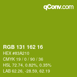 カラーコード: RGB 131 162 16 | qconv.com