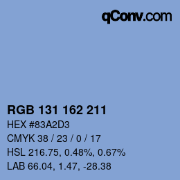 Color code: RGB 131 162 211 | qconv.com