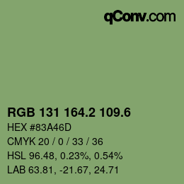 カラーコード: RGB 131 164.2 109.6 | qconv.com
