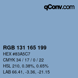カラーコード: RGB 131 165 199 | qconv.com