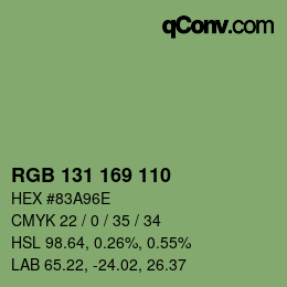 カラーコード: RGB 131 169 110 | qconv.com