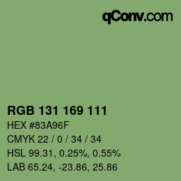 颜色代码: RGB 131 169 111 | qconv.com