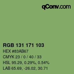 カラーコード: RGB 131 171 103 | qconv.com
