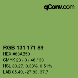 颜色代码: RGB 131 171 89 | qconv.com