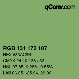 カラーコード: RGB 131 172 107 | qconv.com