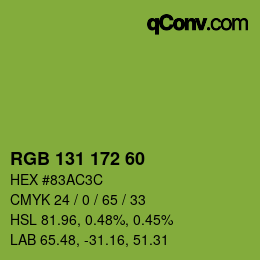 Color code: RGB 131 172 60 | qconv.com