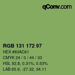 Color code: RGB 131 172 97 | qconv.com