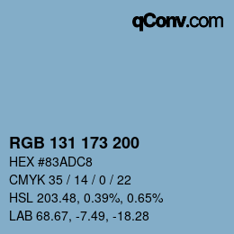 Farbcode: RGB 131 173 200 | qconv.com