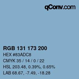 Color code: RGB 131 173 200 | qconv.com