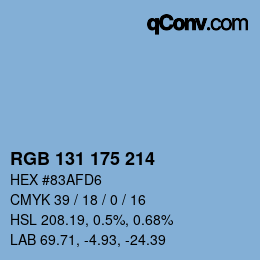 カラーコード: RGB 131 175 214 | qconv.com