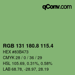 カラーコード: RGB 131 180.8 115.4 | qconv.com
