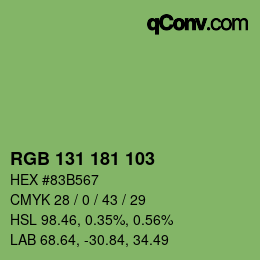 Color code: RGB 131 181 103 | qconv.com