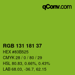 Color code: RGB 131 181 37 | qconv.com