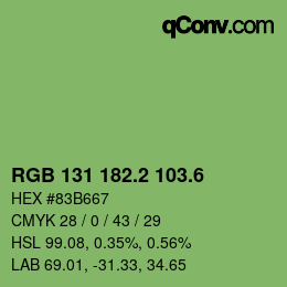 カラーコード: RGB 131 182.2 103.6 | qconv.com